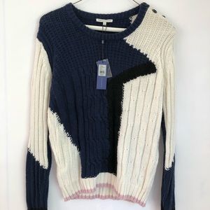 Rebecca Minkoff Navy, White, Pink sweater